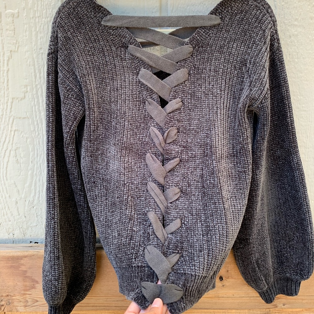 Willow & Clay ballon sleeve chenille sweater - Picture 9 of 11